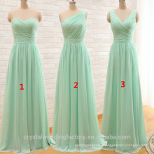 Cheap A Line Mint Green Long Chiffon Pleated Bridesmaid Dress 2016 Under 50 CWF2386